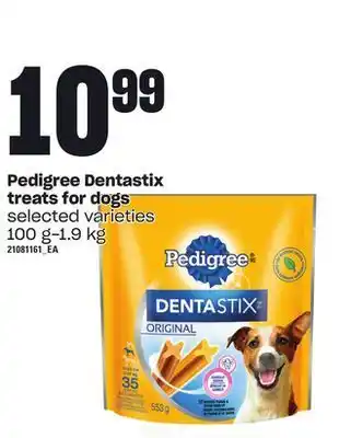 Independent Grocer Pedigree dentastix treats for dogs, 100 g-1.9 kg offer