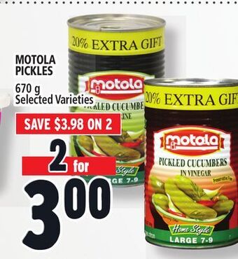 Metro Motola pickles offer