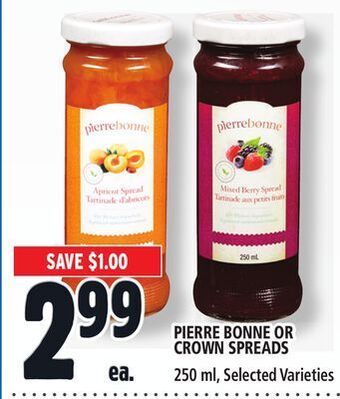 Metro Pierre bonne or crown spreads offer