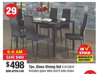 Bad Boy Superstore 7pc. glass dining set offer