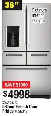 Bad Boy Superstore Kitchenaid 25.8 cu. ft. 5-door french door fridge offer