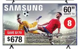 60" samsung 4k smart uhd