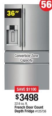 Bad Boy Superstore Frigidaire professional 22.6 cu. ft. french door count depth fridge offer