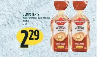 Marché Adonis Dempster's whole wheat or plain english muffin offer