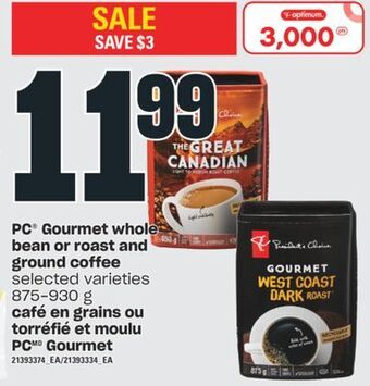 Valu-mart Café en grains ou torréfié et moulu pc gourmet, 875-930 g offer