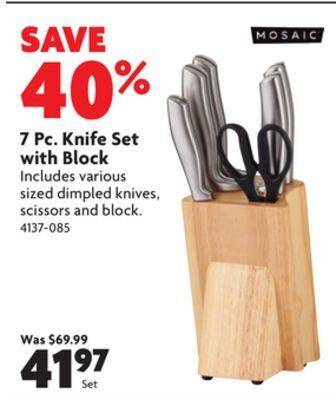 Home Hardware 7 pc. knife set with block offer