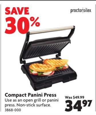 Home Hardware Compact panini press offer