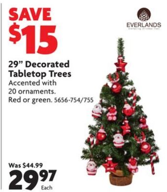 Home Hardware 29" decorated tabletop trees offer