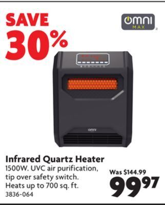 Home Hardware Infrared quartz heater offer