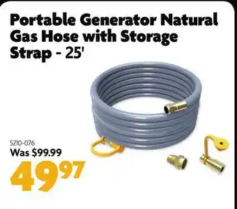 Home Hardware Portable generator natural gas hose with storage strap - 25' offer