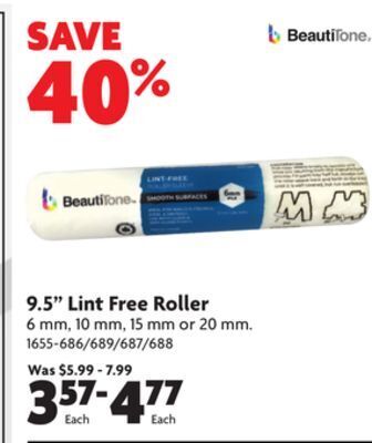 Home Hardware 9.5" lint free roller offer