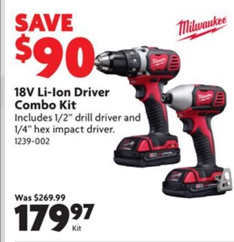 Home Hardware 18v li-ion driver combo kit offer
