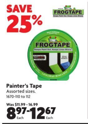 Home Hardware Painter's tape offer