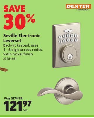 Home Hardware Seville electronic leverset offer