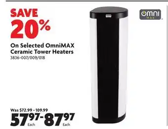 Home Hardware On selected omnimax ceramic tower heaters offer