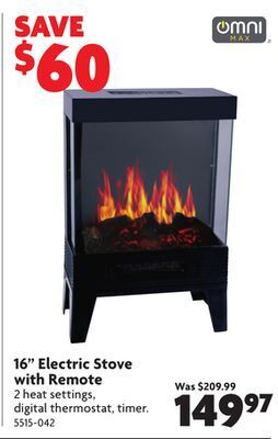 Home Hardware 16" electric stove with remote offer