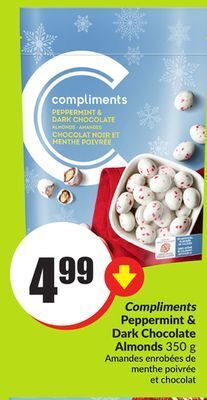 Chalo FreshCo Compliments peppermint & dark chocolate almonds 350 g offer