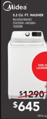 RONA Midea 5.2 cu. ft. washer offer