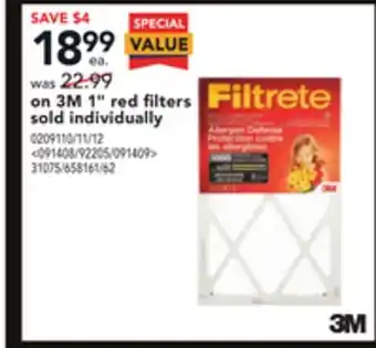 RONA 3m 1" red filters sold individually offer