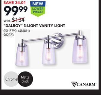 RONA Canarm "dalroy" 3-light vanity light offer