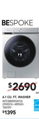 RONA Samsung bespoke 6.1 cu. ft. washer offer