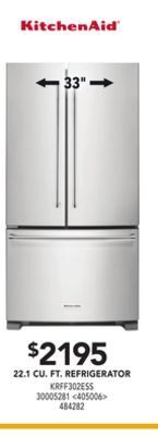 RONA Kitchenaid 22.1 cu. ft. refrigerator 33" offer