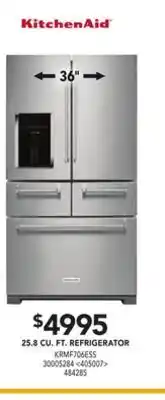 RONA Kitchenaid 25.8 cu. ft. refrigerator 36" offer