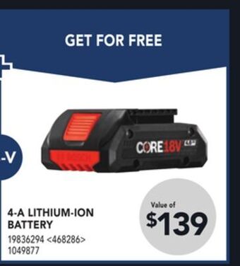 RONA Bosch 4-a lithium-ion battery offer