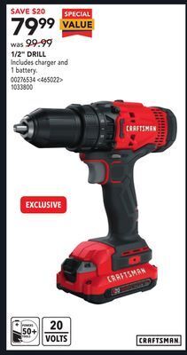 RONA Craftsman 1/2" drill offer