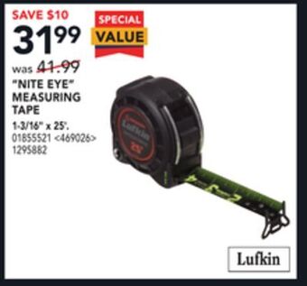 RONA Lufkin "nite eye" measuring tape 1-3/16" x 25' offer