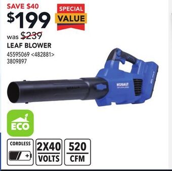 RONA Kobalt leaf blower offer