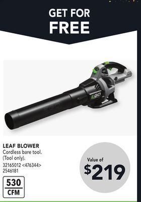 RONA Ego leaf blower offer