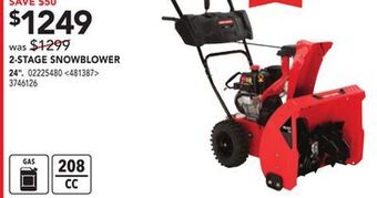 RONA Craftsman 2-stage snowblower 24" offer