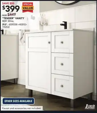 RONA Luxo marbre "tender" vanity 29.5" offer