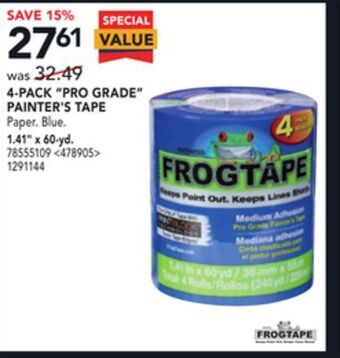 RONA Frogtape 4-pack "pro grade" painter's tape, 1.41" x 60-yd. offer