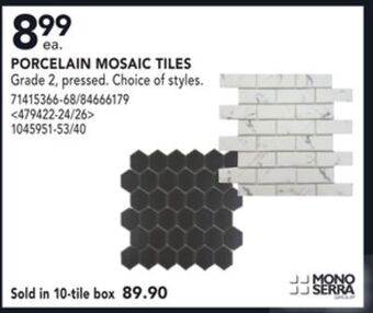 RONA Mono serra porcelain mosaic tiles offer