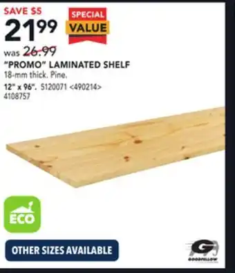 RONA Goodfellow "promo" laminated shelf, 12" x 96" offer