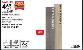 RONA Mono serra vinyl flooring 7.99" x 50.79" offer