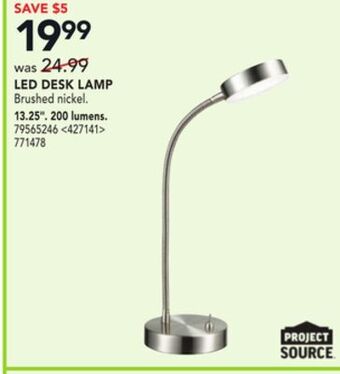 RONA Project source led desk lamp 13.25" offer