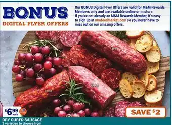 M & M Food Market Dry cured sausage offer
