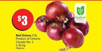 FreshCo Red onions 3 lb product of ontario canada no. 1 1.36 kg offer