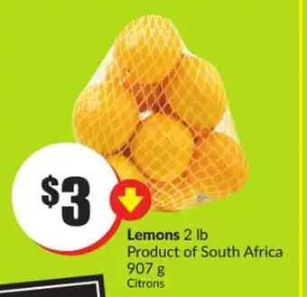 FreshCo Lemons 2 lb product of south africa 907 g offer