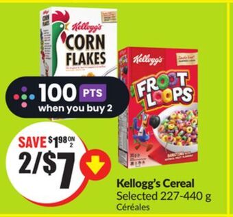 FreshCo Kellogg's cereal selected 227-440 g offer