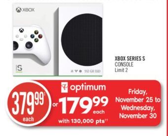 Shoppers Drug Mart Xbox series s console offer