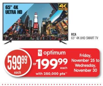 Shoppers Drug Mart Rca 65" 4k uhd smart tv offer