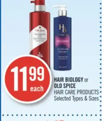 Shoppers Drug Mart Hair biology or old spice hair care products offer