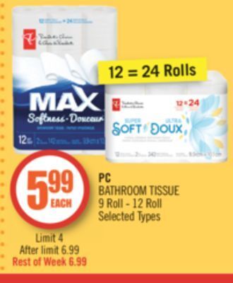 Shoppers Drug Mart Pc bathroom tissue offer