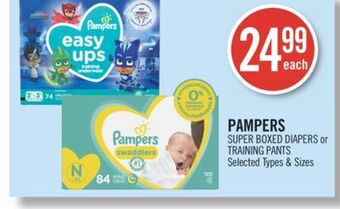 Shoppers Drug Mart Pampers super boxed diapers or training pants offer