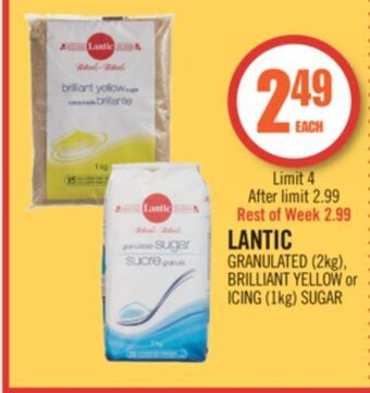 Shoppers Drug Mart Lantic granulated (2kg), brilliant yellow or icing (1kg) sugar offer
