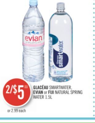 Shoppers Drug Mart Glacéau smartwater, evian or fiji natural spring water offer